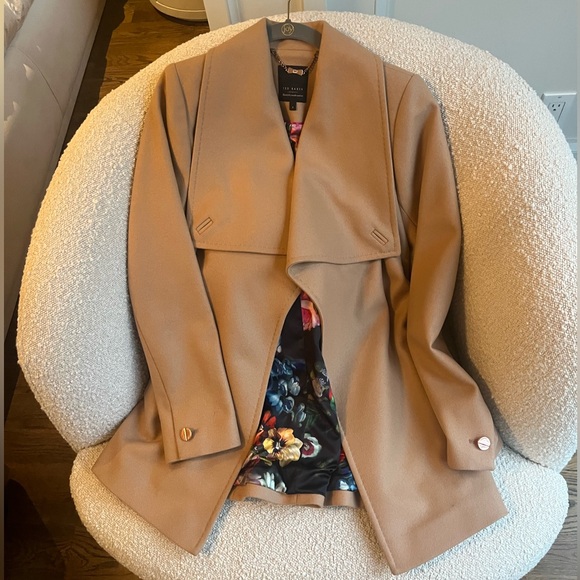 Ted Baker Wool Cashmere Blend Wrap Coat - Picture 2 of 10